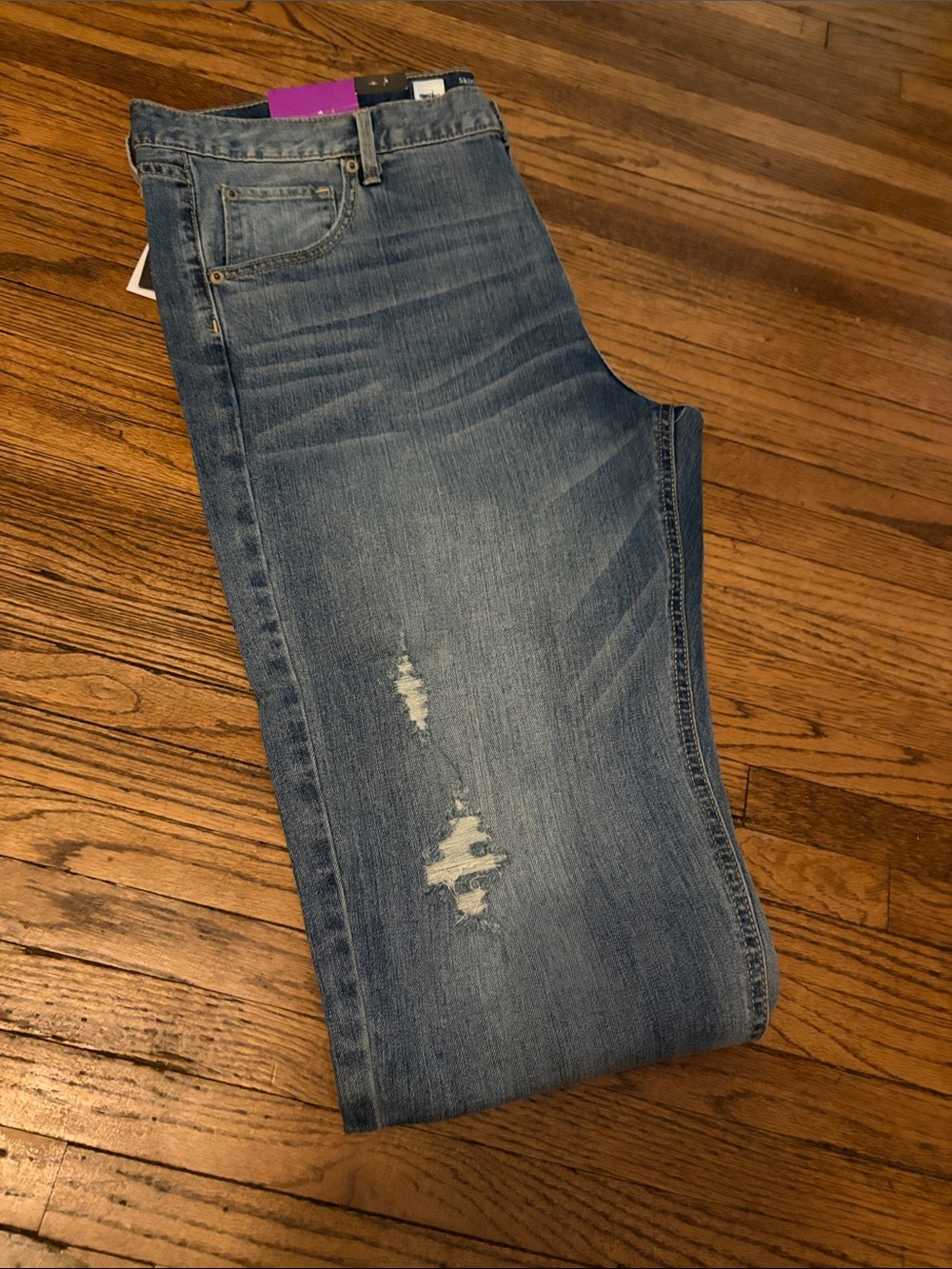 Mossimo Supply Co. Women's Skinny Jeans - Light Blue Distressed